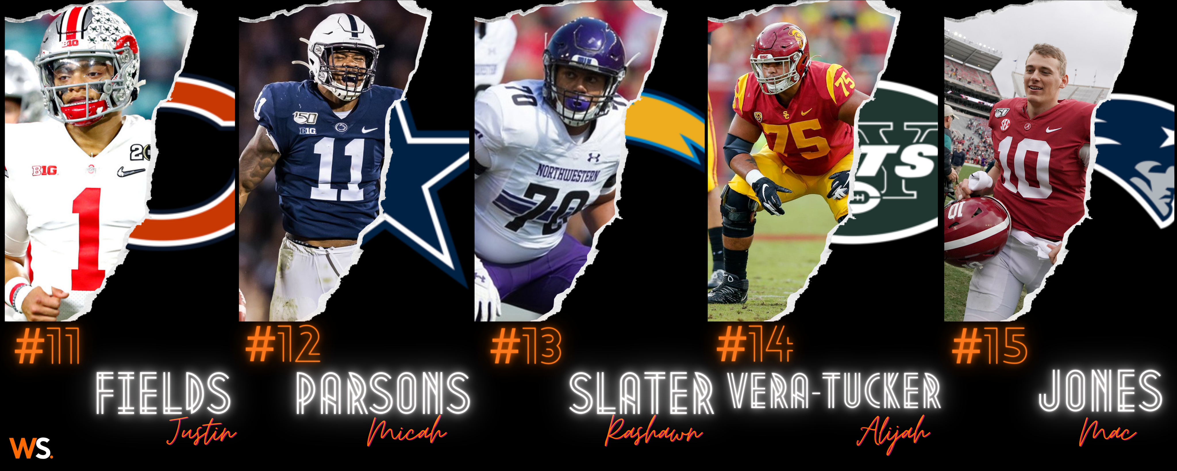 Draft NFL : les joueurs sélectionnés entre la 11e et la 15e place