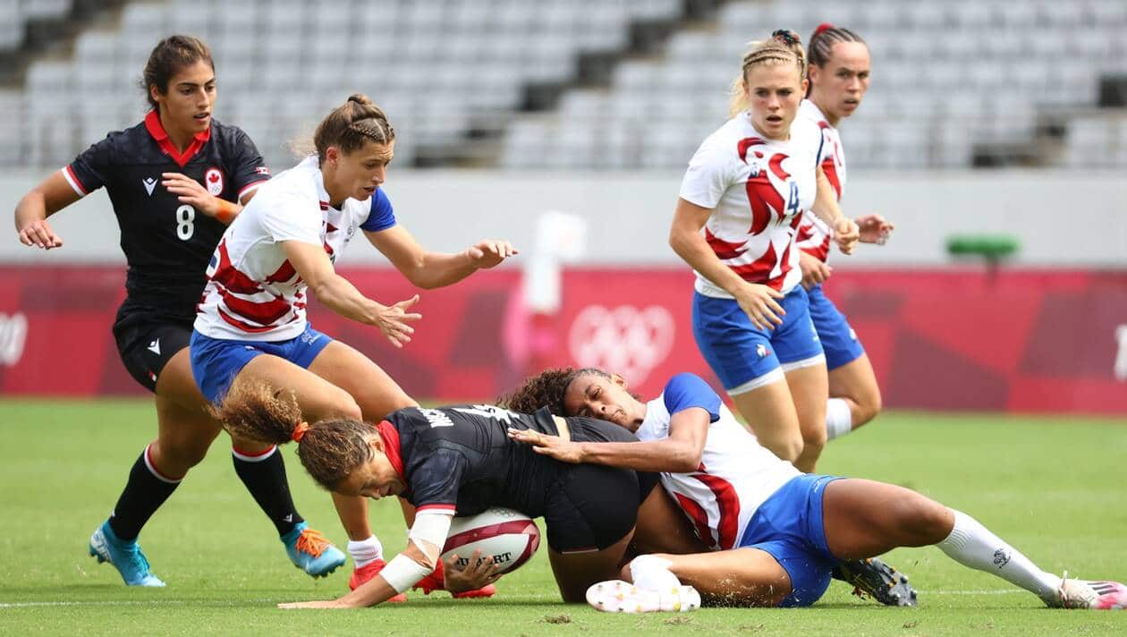 JO – Rugby à 7 (F) : la France domine le Canada et file en quarts de finale