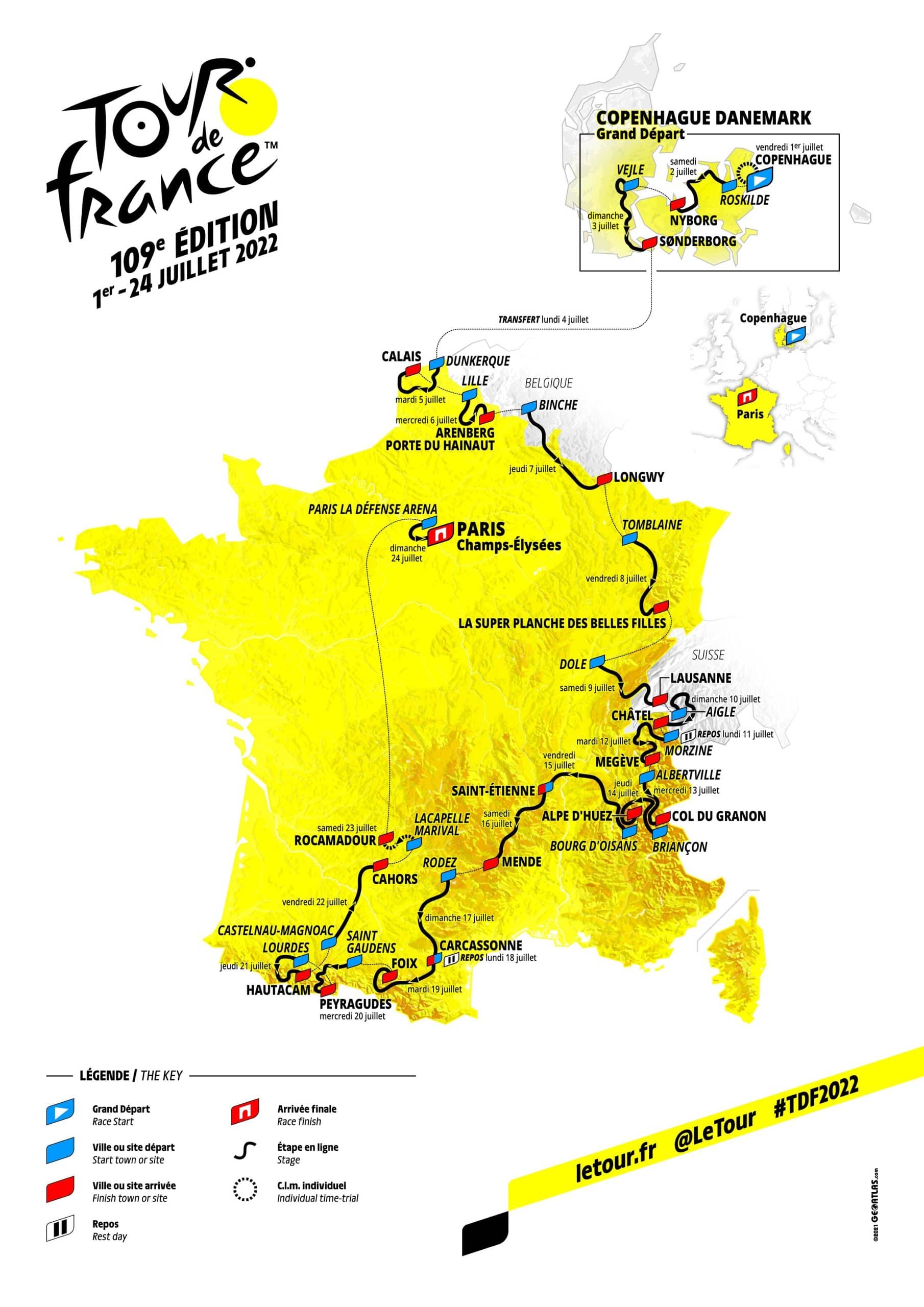 Le parcours du Tour de France 2022 dévoilé