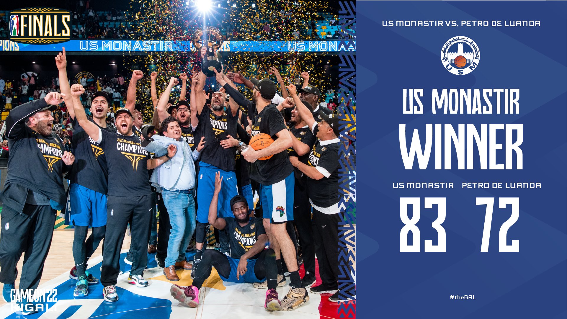 Basketball Africa League 2022 : Le club de l’US Monastir est sacré champion