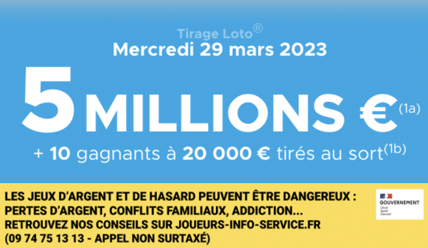 Loto du mercredi 29 mars 2023 : heure du tirage, gains et pronostic