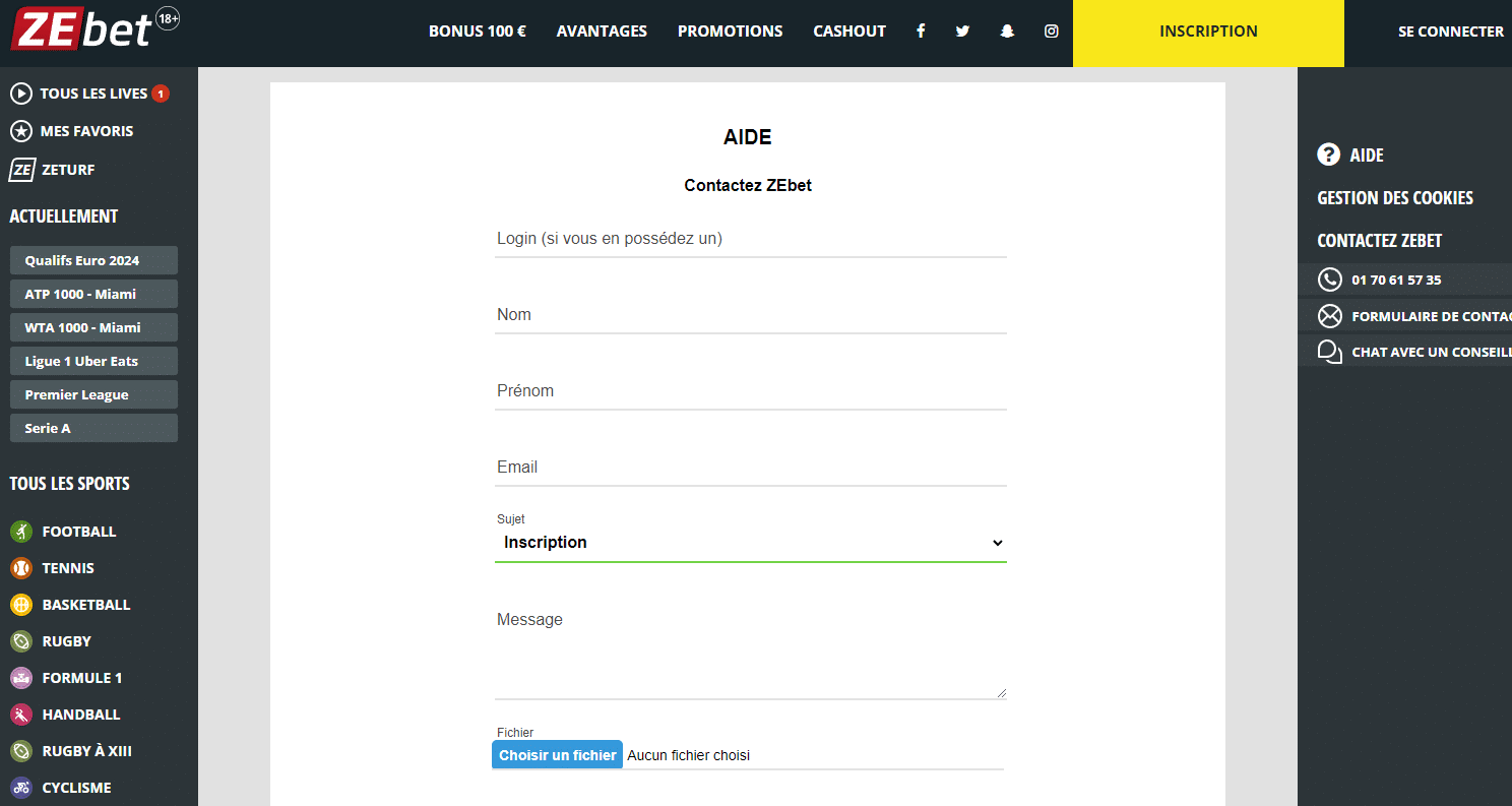 Service client ZEbet