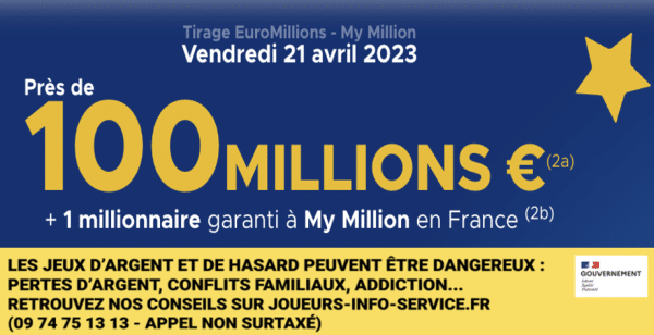 Euromillions du vendredi 21 avril 2023 : heure du tirage, gains et pronostic
