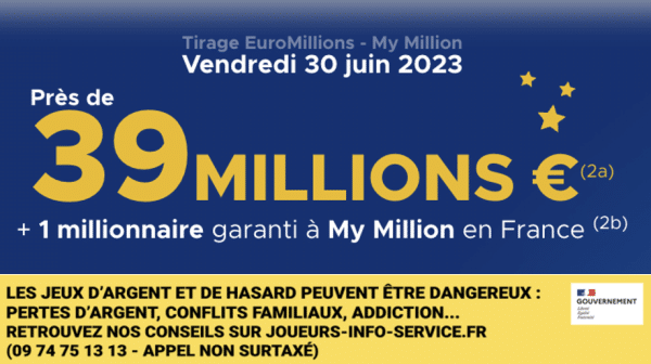 Euromillions du vendredi 30 juin 2023 : heure du tirage, gains et pronostic