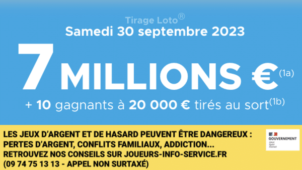 Loto du Samedi 30 septembre 2023 : heure du tirage, gains et pronostic